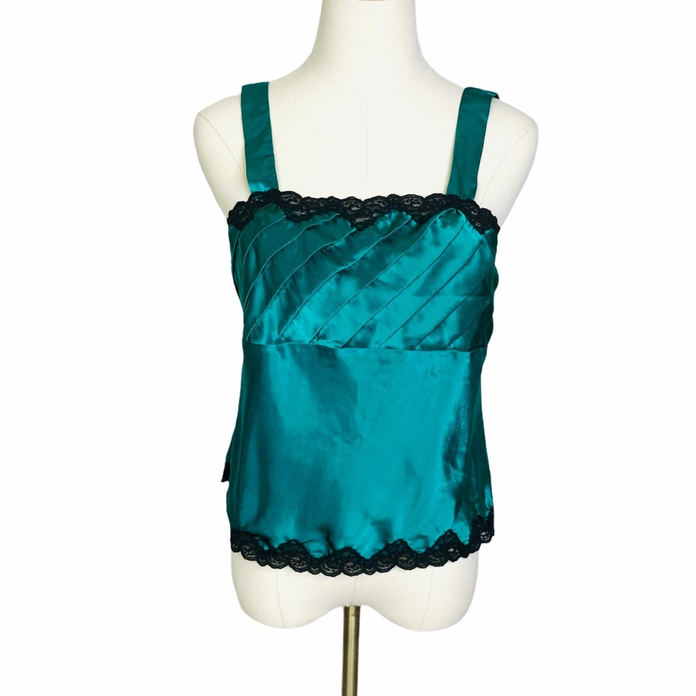 Vintage Victoria's Secret Green Satin Cami Top